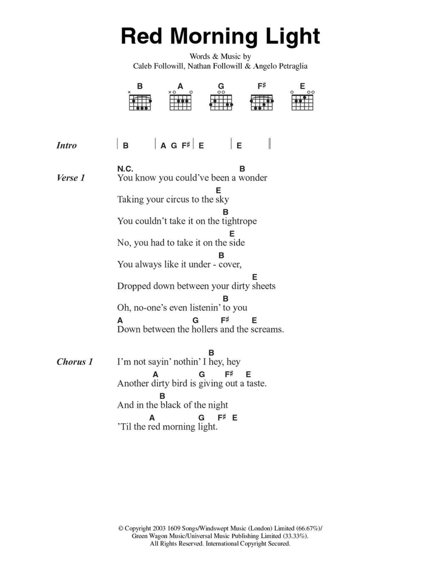 Red Morning Light Acoustic Guitar scores gallery preview page 1