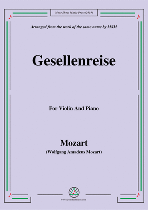 Book cover for Mozart-Gesellenreise,for Violin and Piano