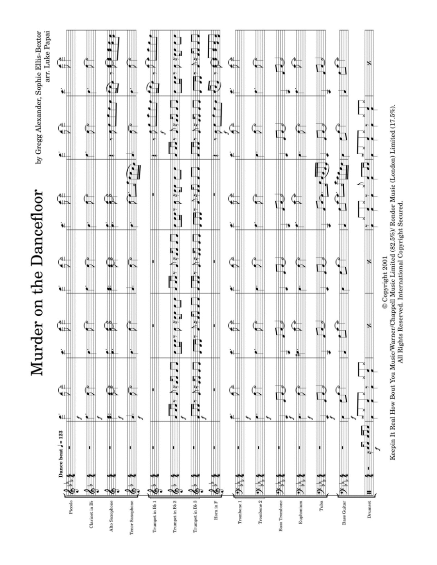 Murder On The Dancefloor Marching Band scores gallery preview page 1