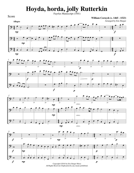 Hoyda, horda, jolly Rutterkin for Trombone or Low Brass Trio image number null