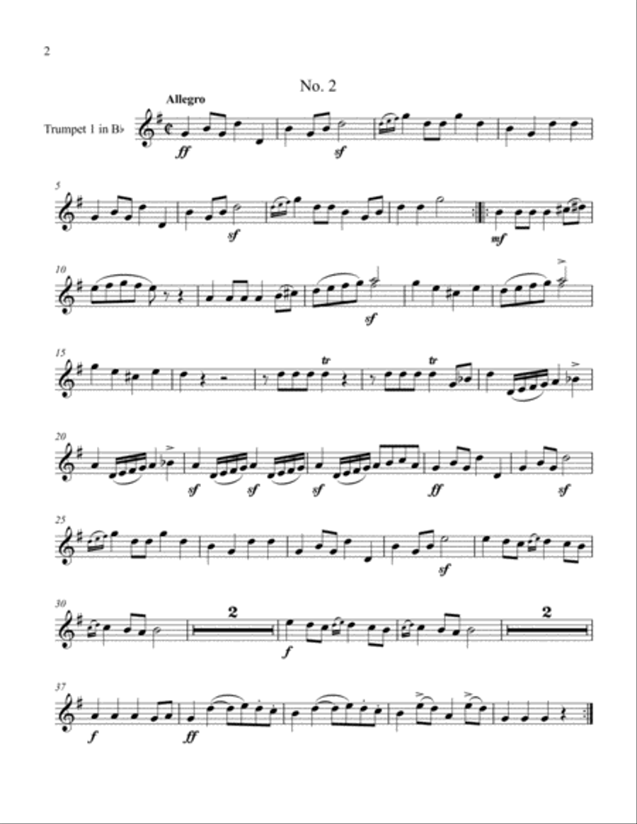 2 Military Marches Brass Quintet scores gallery preview page 6