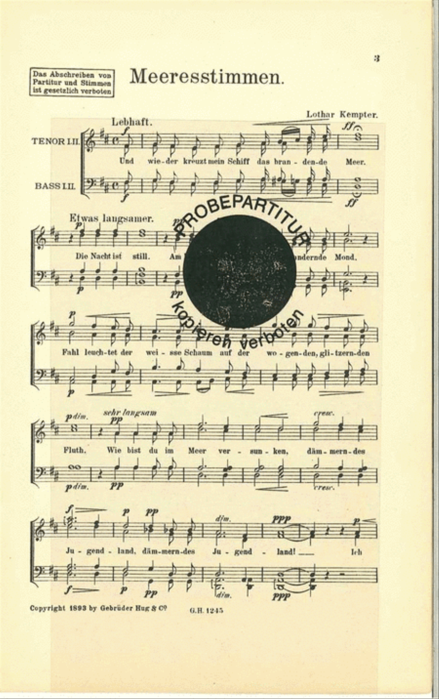 Meeresstimmen Meeresstimmen Men's Choir scores gallery preview page 1