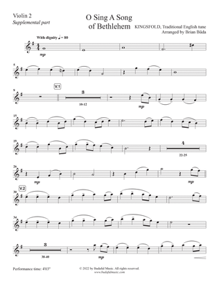 O Sing A Song Of Bethlehem (Kingsfold) - String supplemental duet parts2