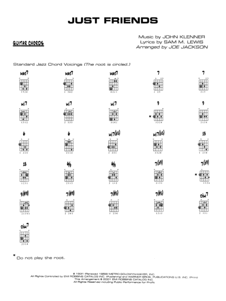 Just Friends: Guitar Chords