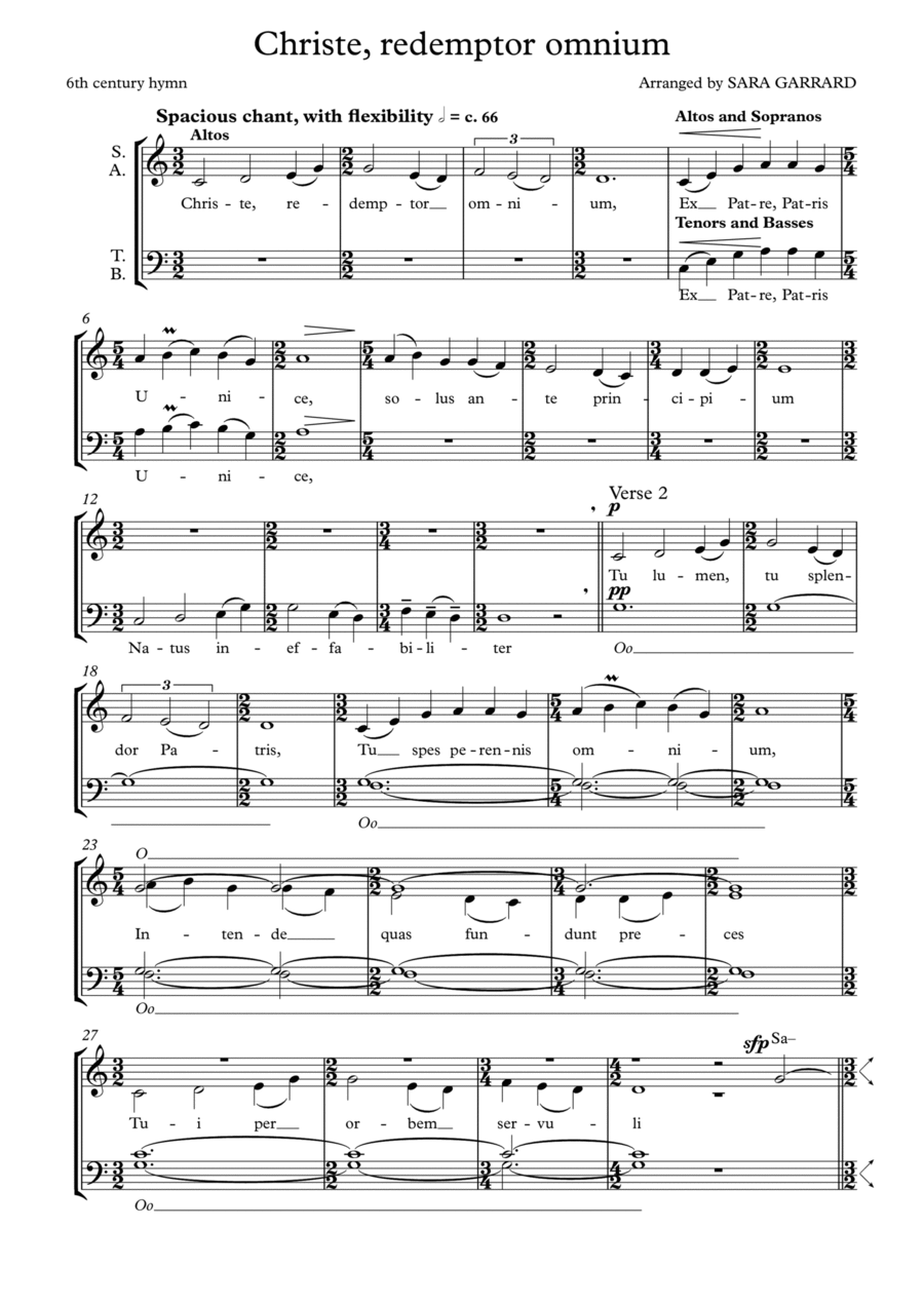Christe Redemptor Omnium (SATB) Divisi scores gallery preview page 1