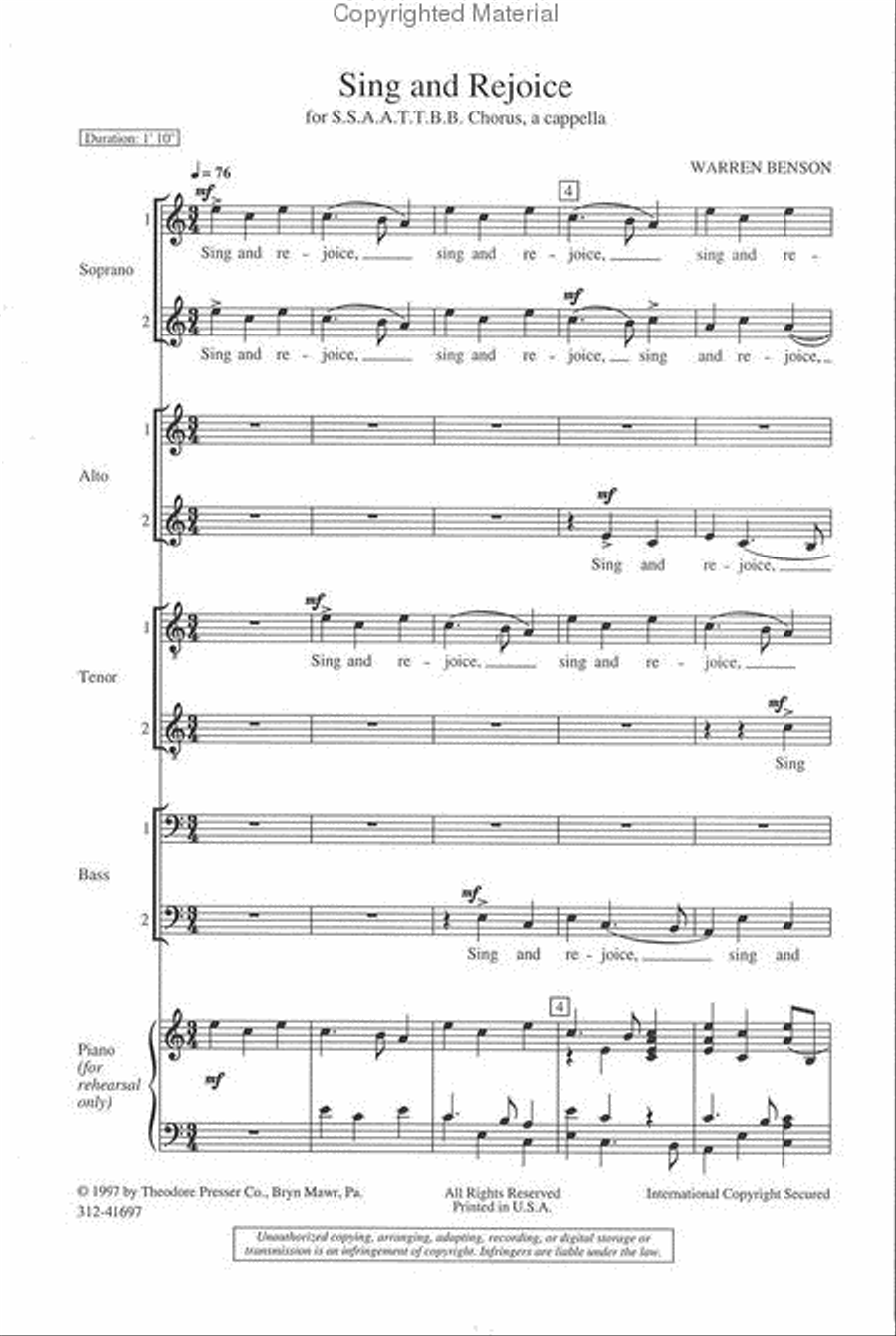 Sing and Rejoice 4-Part scores gallery preview page 2