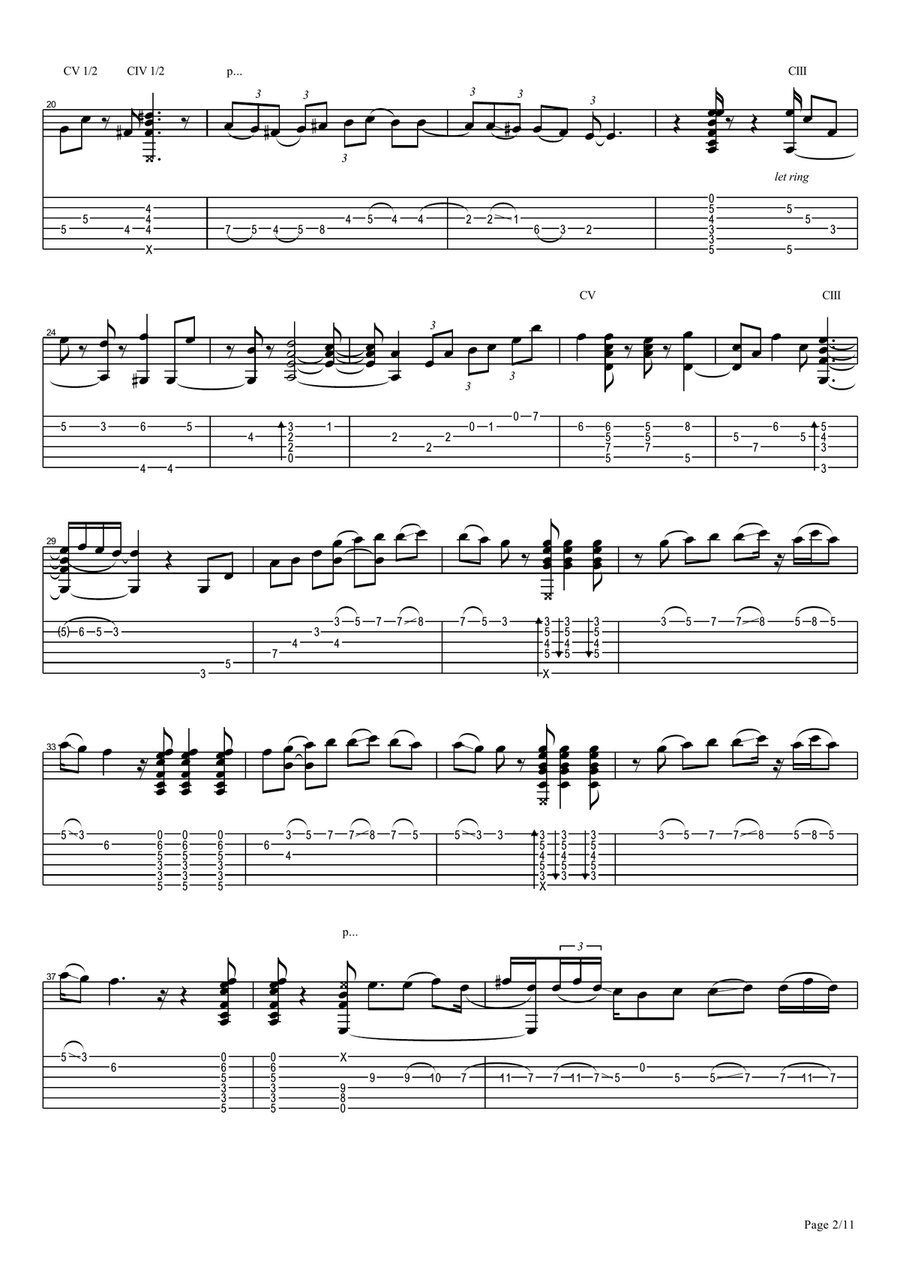 Vicente Amigo - Vivencias Imaginadas - 1 - Limon de Nata Acoustic Guitar scores gallery preview page 2