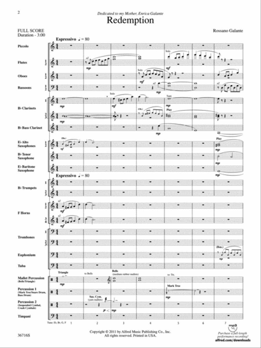 Redemption Redemption Concert Band scores gallery preview page 2