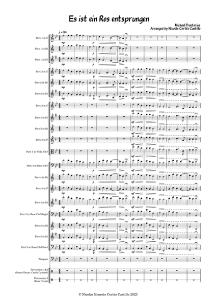 Es ist ein' Ros' entsprungen (Praetorius) - Flexible Instrumentation image number null