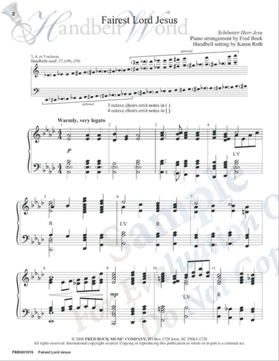 Fairest Lord Jesus 5-Octaves scores gallery preview page 2