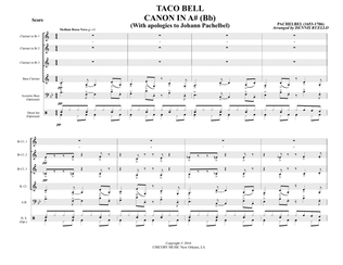 Book cover for Toco Bell Canon in A# (Bb) - Clarinet Quartet (SSSB) - Adv. Intermediate Level