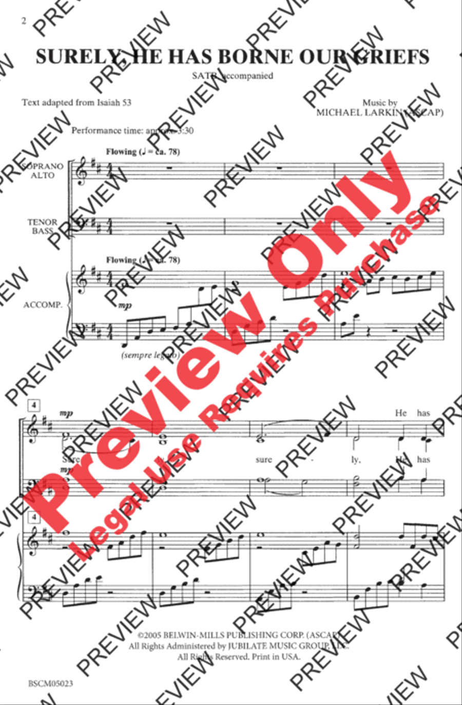 Surely, He Has Borne Our Griefs 4-Part scores gallery preview page 2