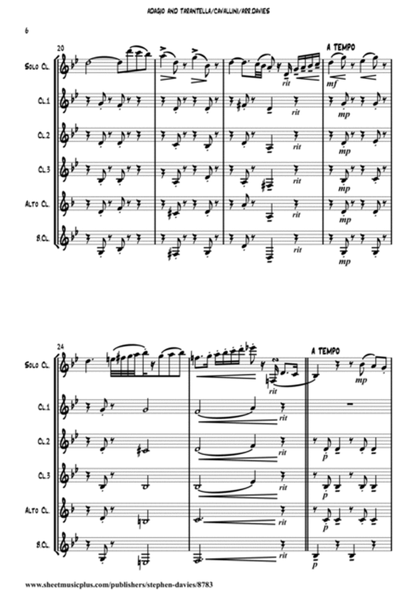 'Adagio And Tarantella' by Ernesto Cavallini for Solo Clarinet & Clarinet Quintet. image number null