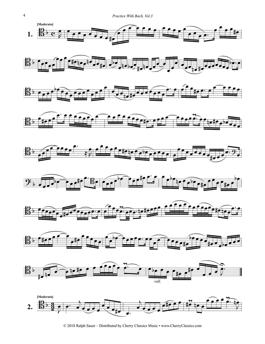 Practice With Bach for Tenor Trombone, Volume 3 Trombone Solo scores gallery preview page 4