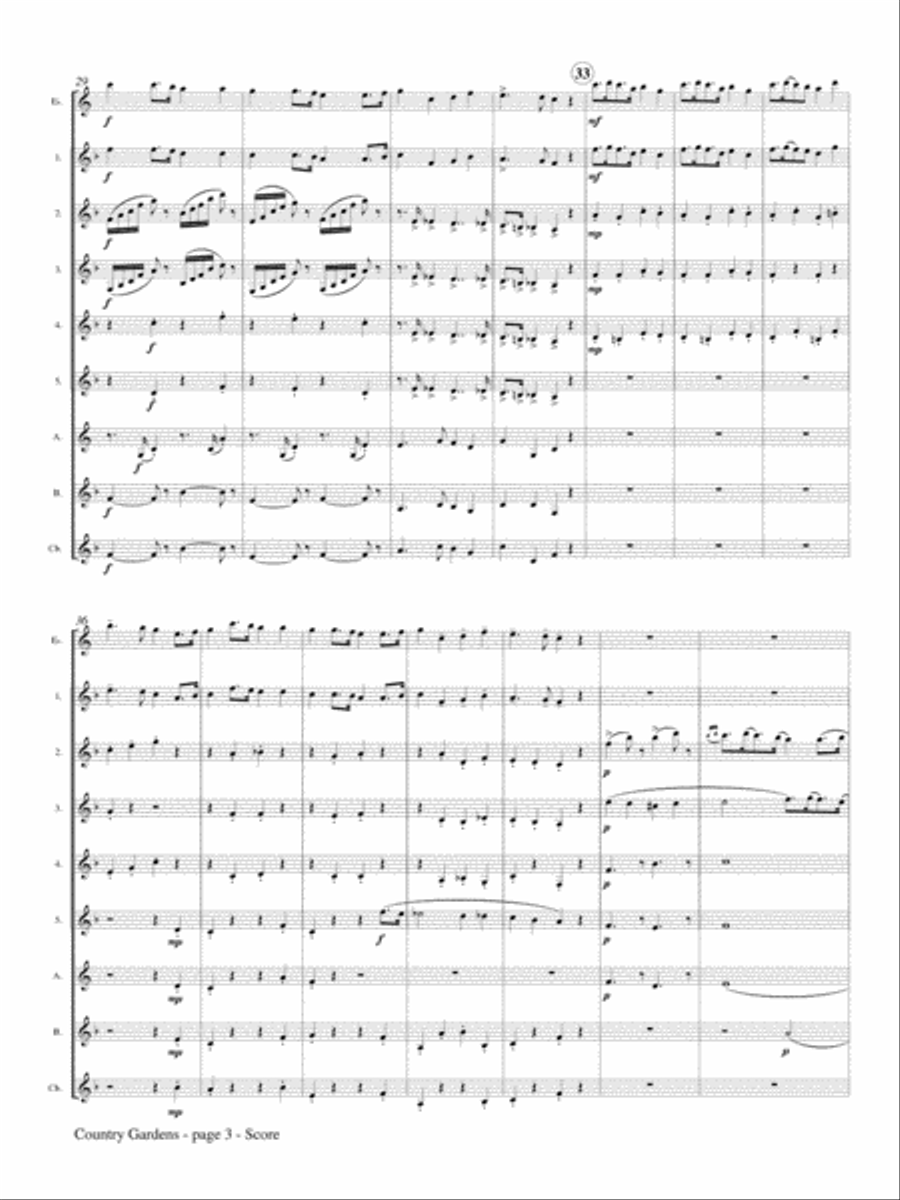 Country Gardens for Clarinet Choir Clarinet Choir scores gallery preview page 4