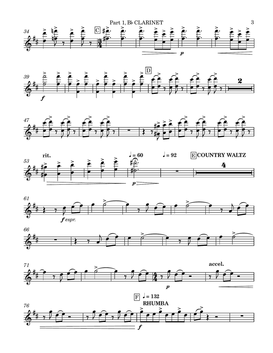 Made for You and Me: Inspired by Woody Guthrie - Part 1 - Bb Clarinet Concert Band scores gallery preview page 3