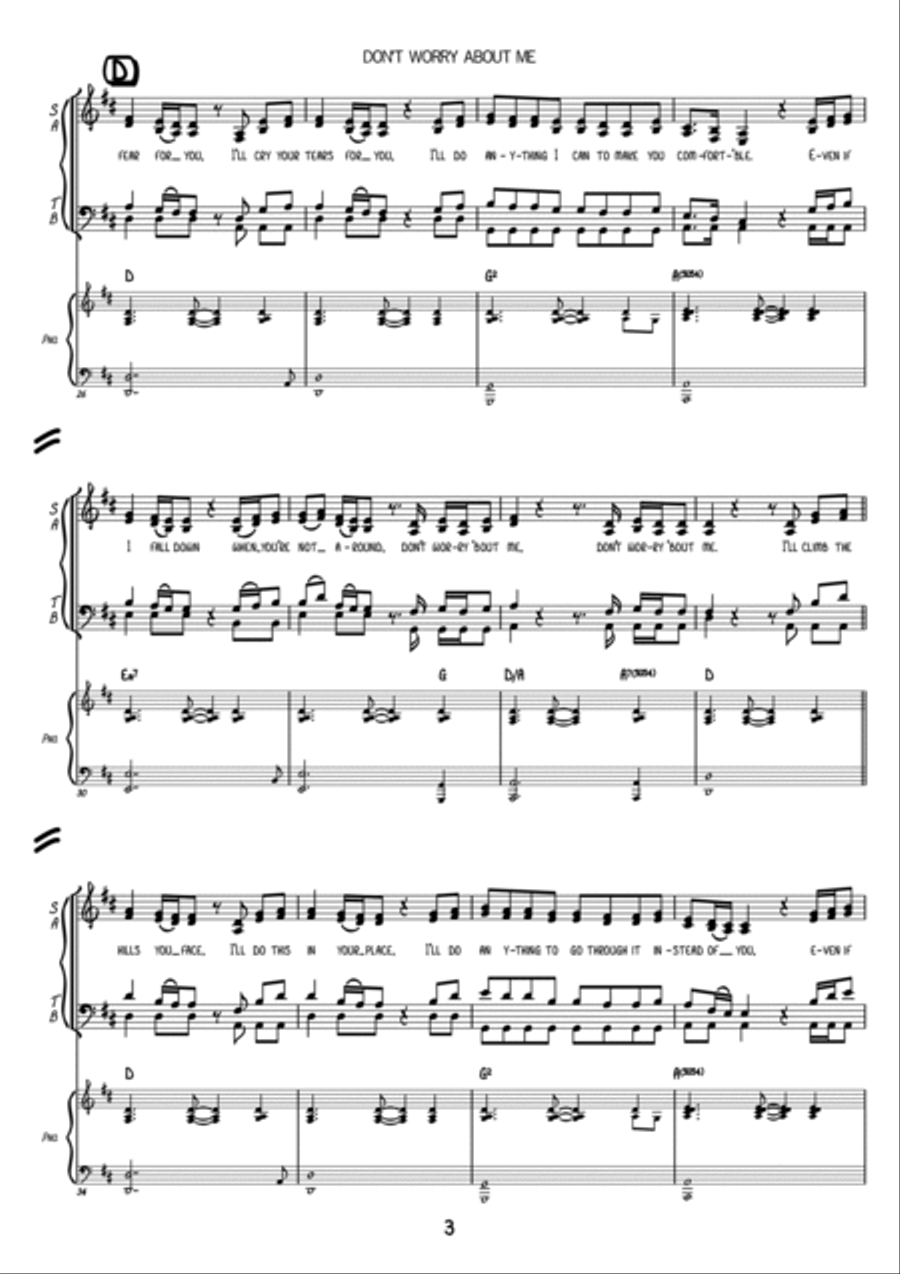 Don't Worry About Me Don't Worry About Me 4-Part scores gallery preview page 3