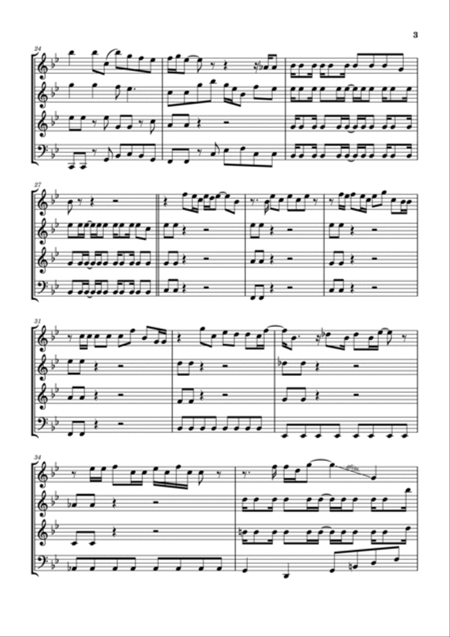 Crosstown Traffic Woodwind Quartet scores gallery preview page 4
