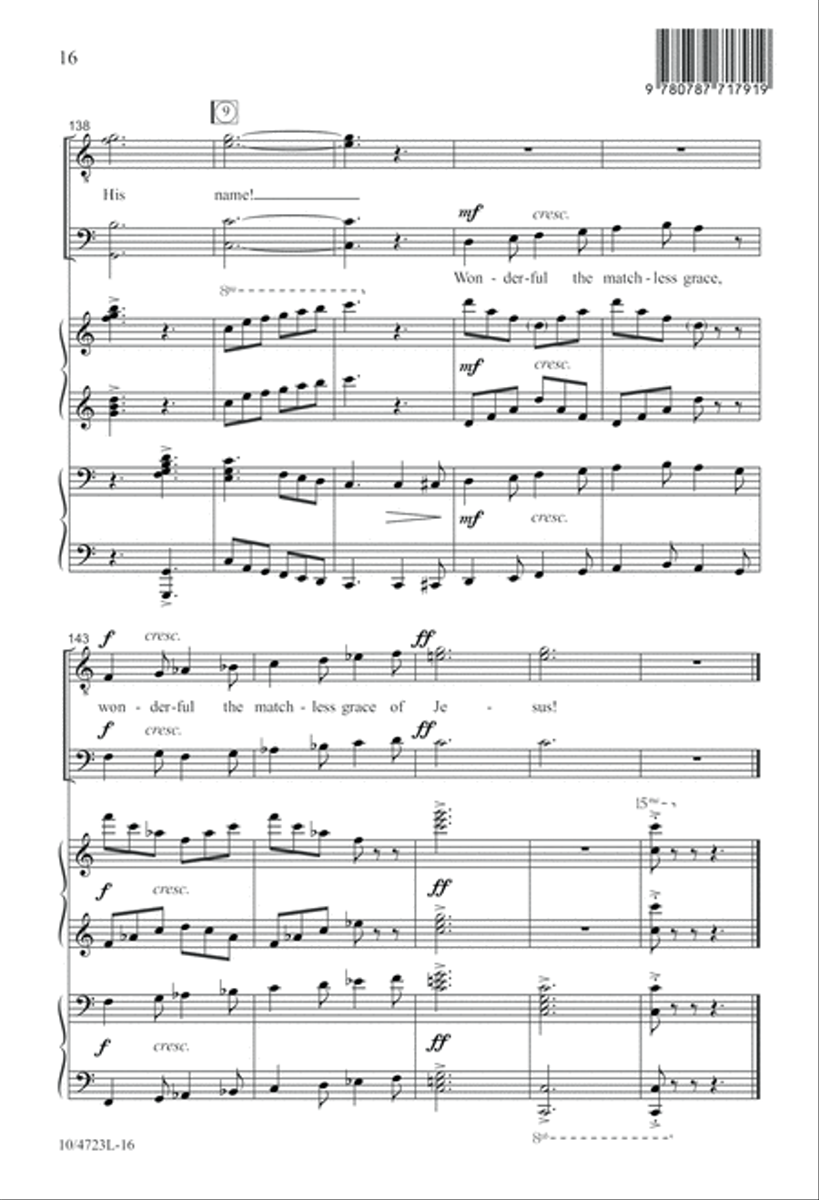Wonderful Grace of Jesus TTBB scores gallery preview page 16