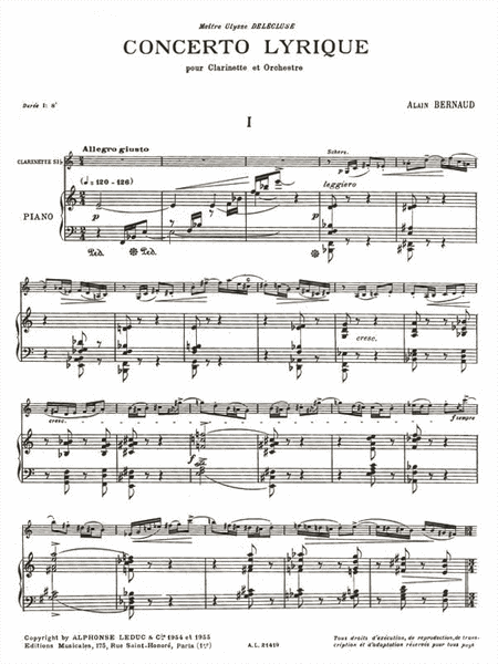 Concerto Lyrique (clarinet & Piano)