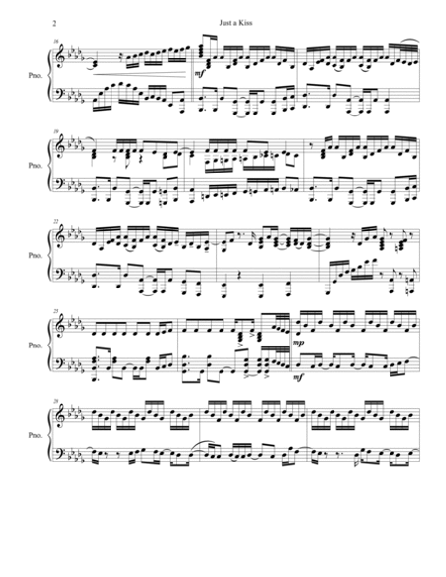 Just A Kiss Piano Solo scores gallery preview page 2