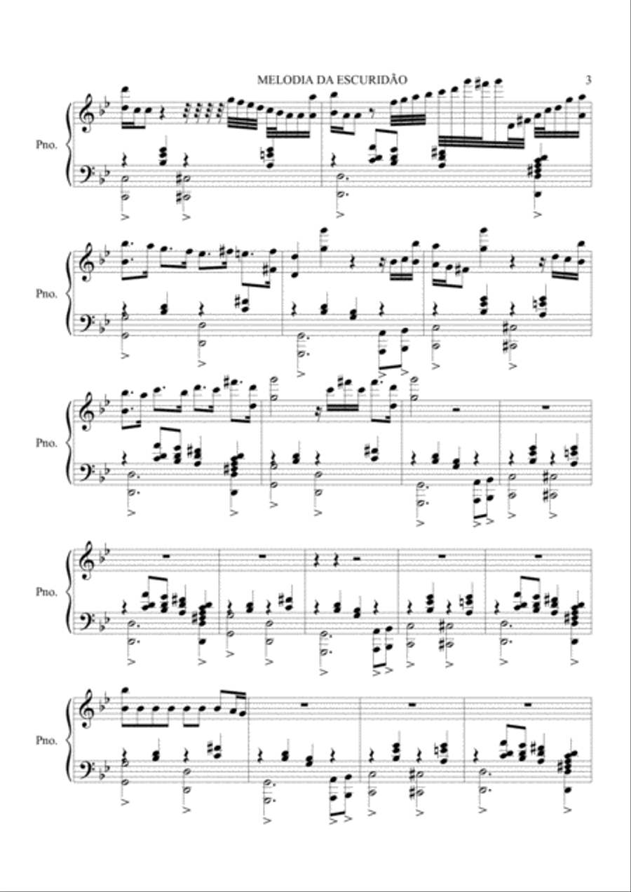 Melodia da Escuridão Melodia da Escuridão Piano Solo scores gallery preview page 3