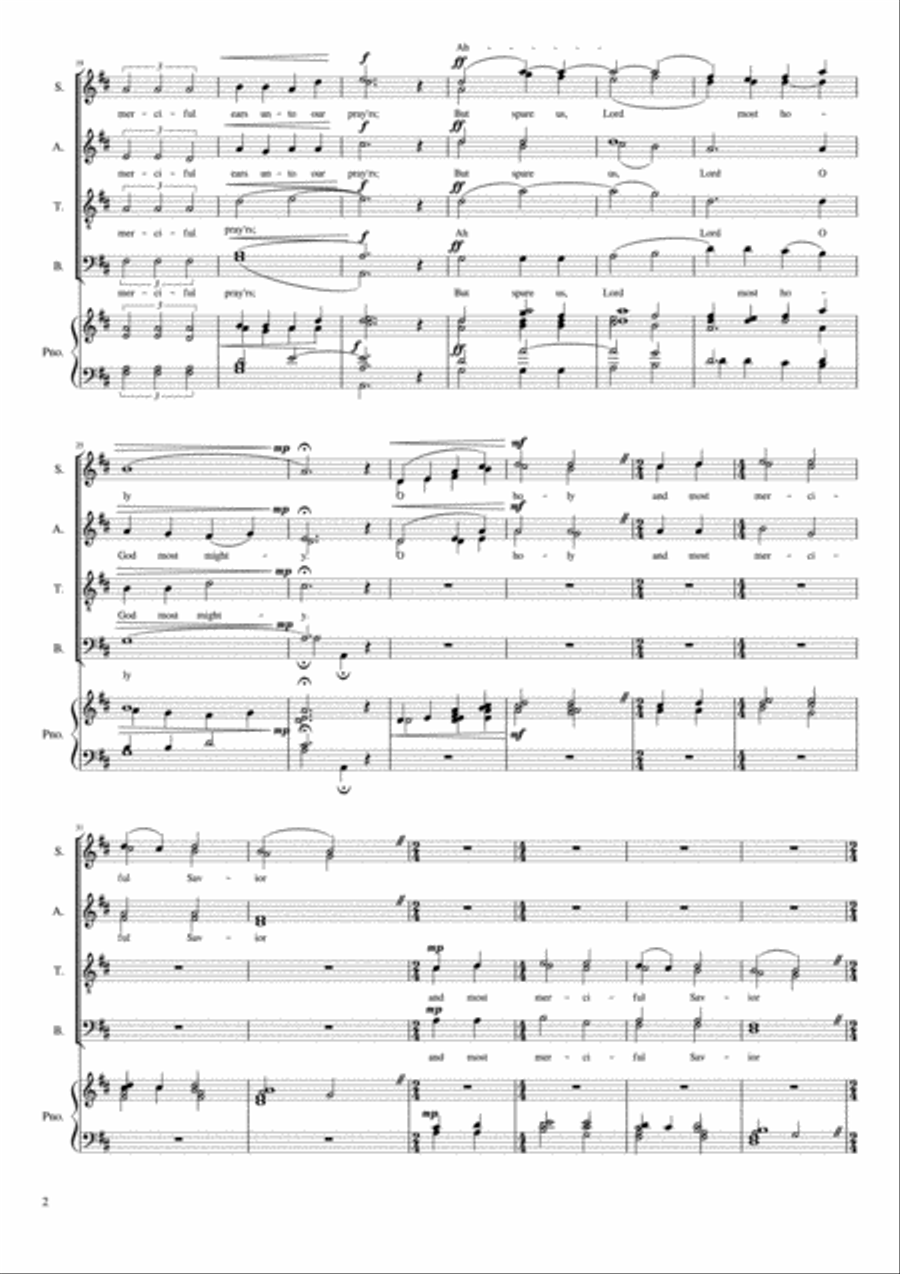 Thou Knowest, Lord Divisi scores gallery preview page 2