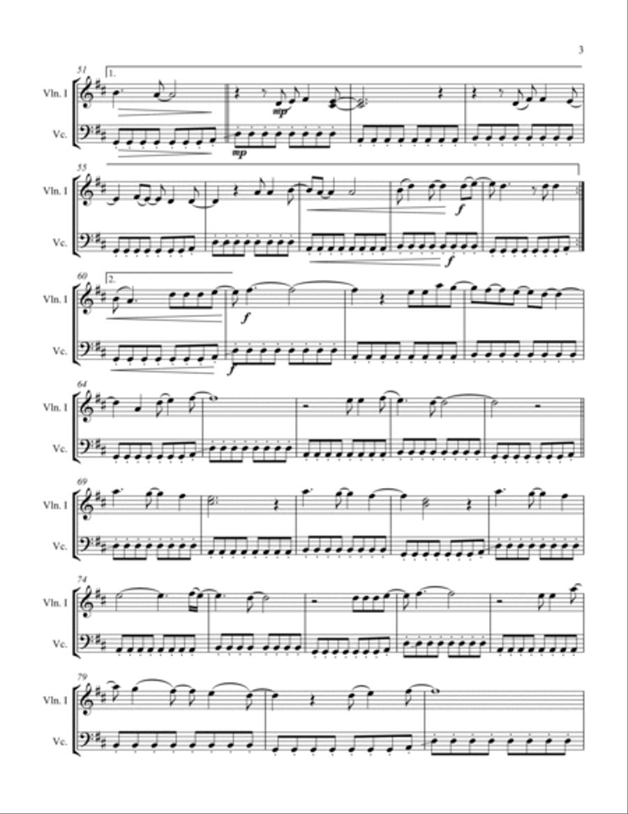 With Or Without You String Duet scores gallery preview page 6