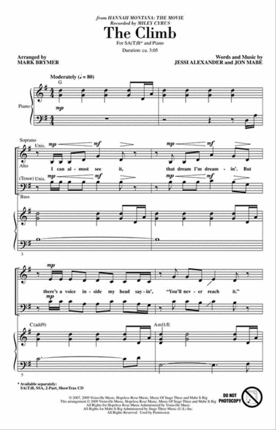 The Climb Choir scores gallery preview page 2