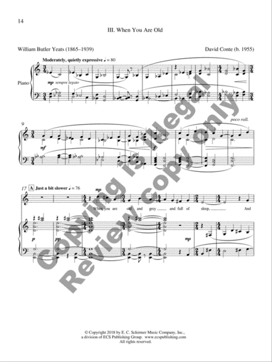 Yeats Songs (Piano/Vocal Score) image number null