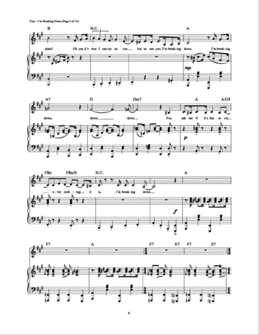 I'm Breaking Down Piano, Vocal, Guitar scores gallery preview page 4