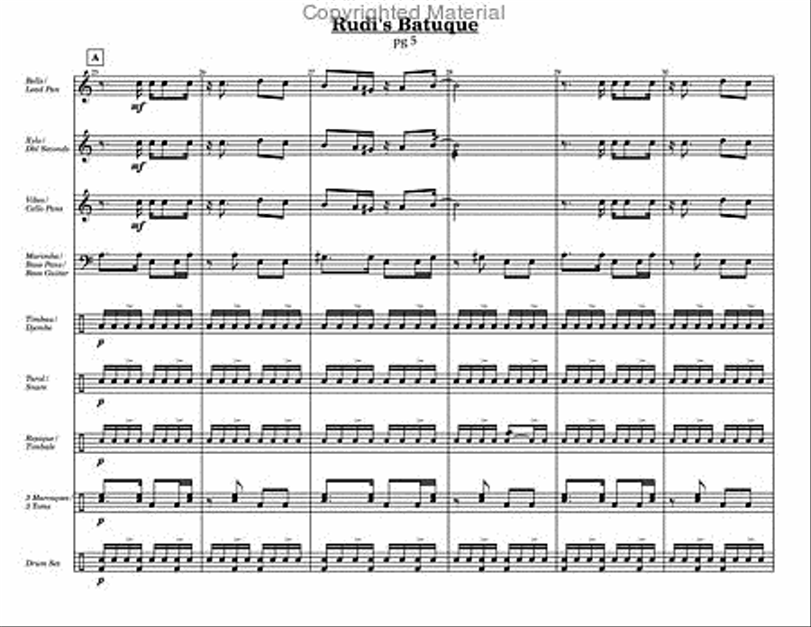 Rudi's Batuque Percussion Ensemble scores gallery preview page 4