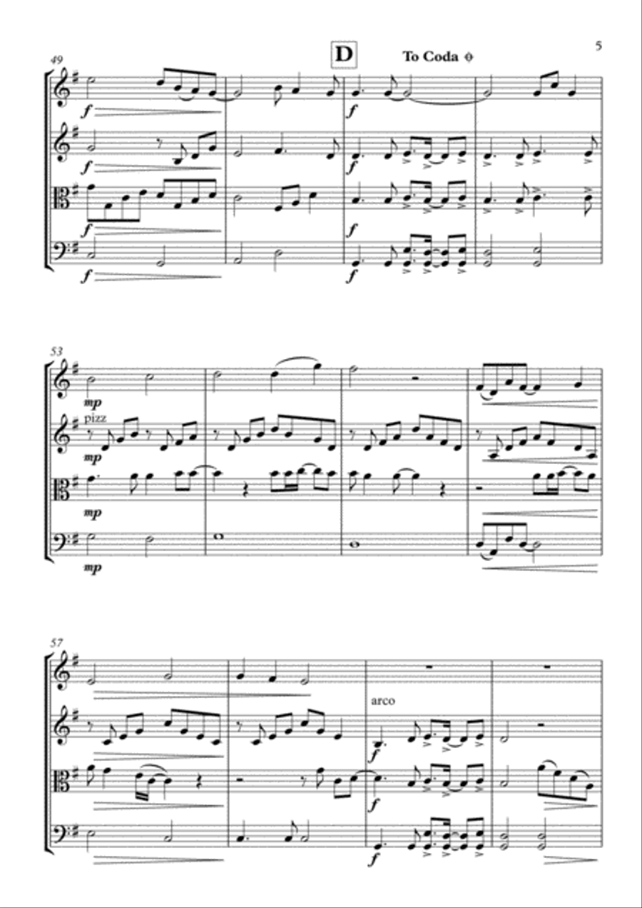 Feels Like Home Feels Like Home String Quartet scores gallery preview page 6