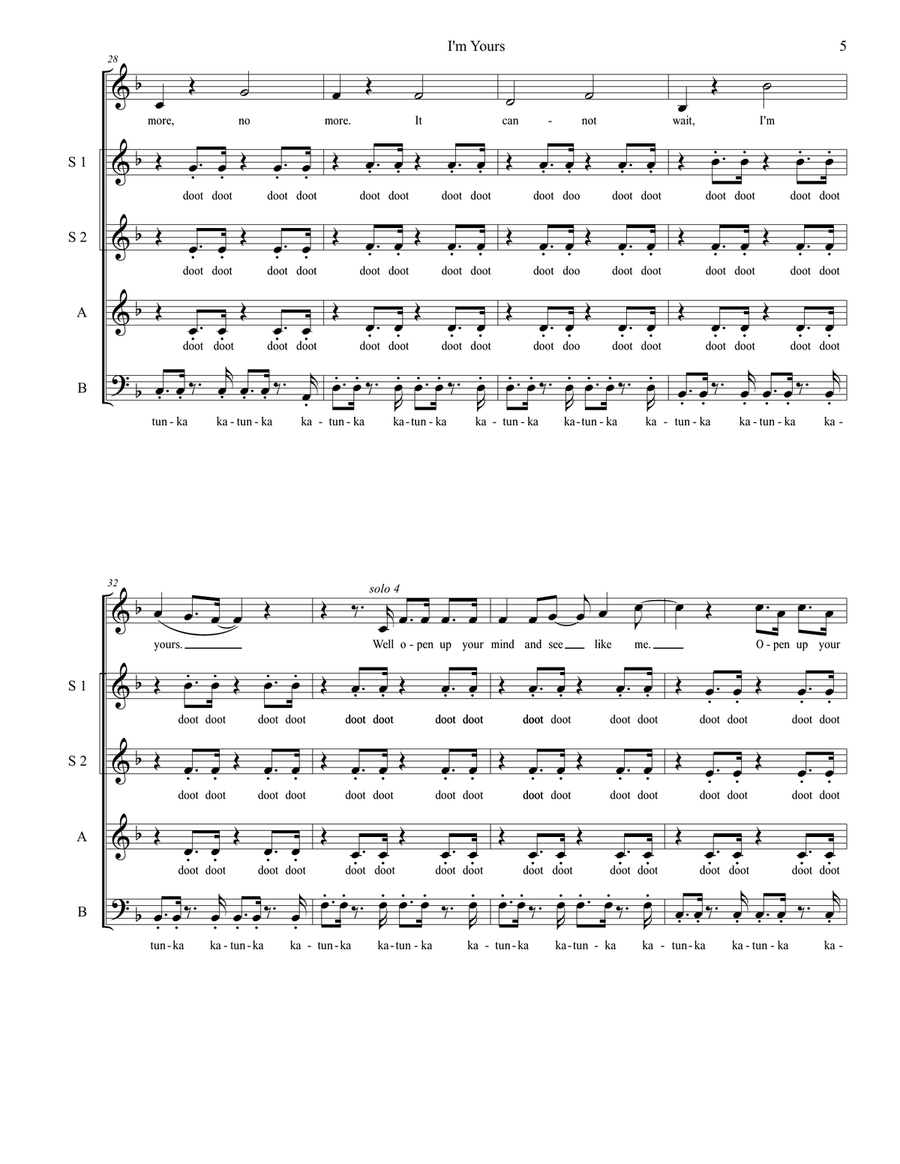 I'm Yours 4-Part scores gallery preview page 5