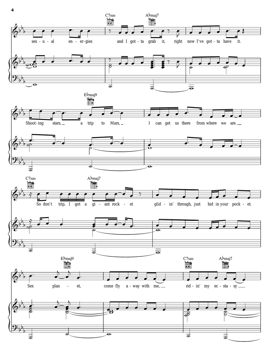Sex Planet Piano, Vocal, Guitar scores gallery preview page 4