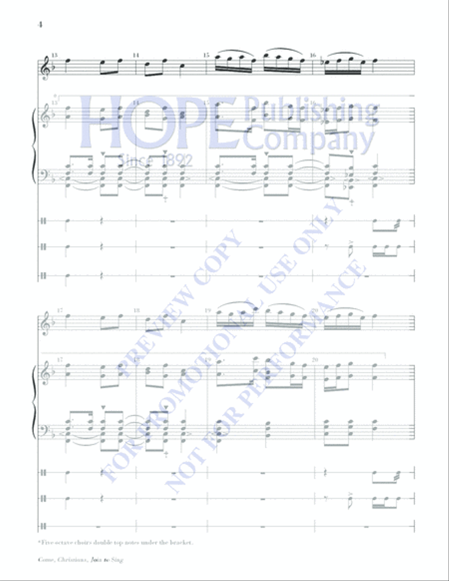 Come, Christians, Join to Sing Piano scores gallery preview page 4