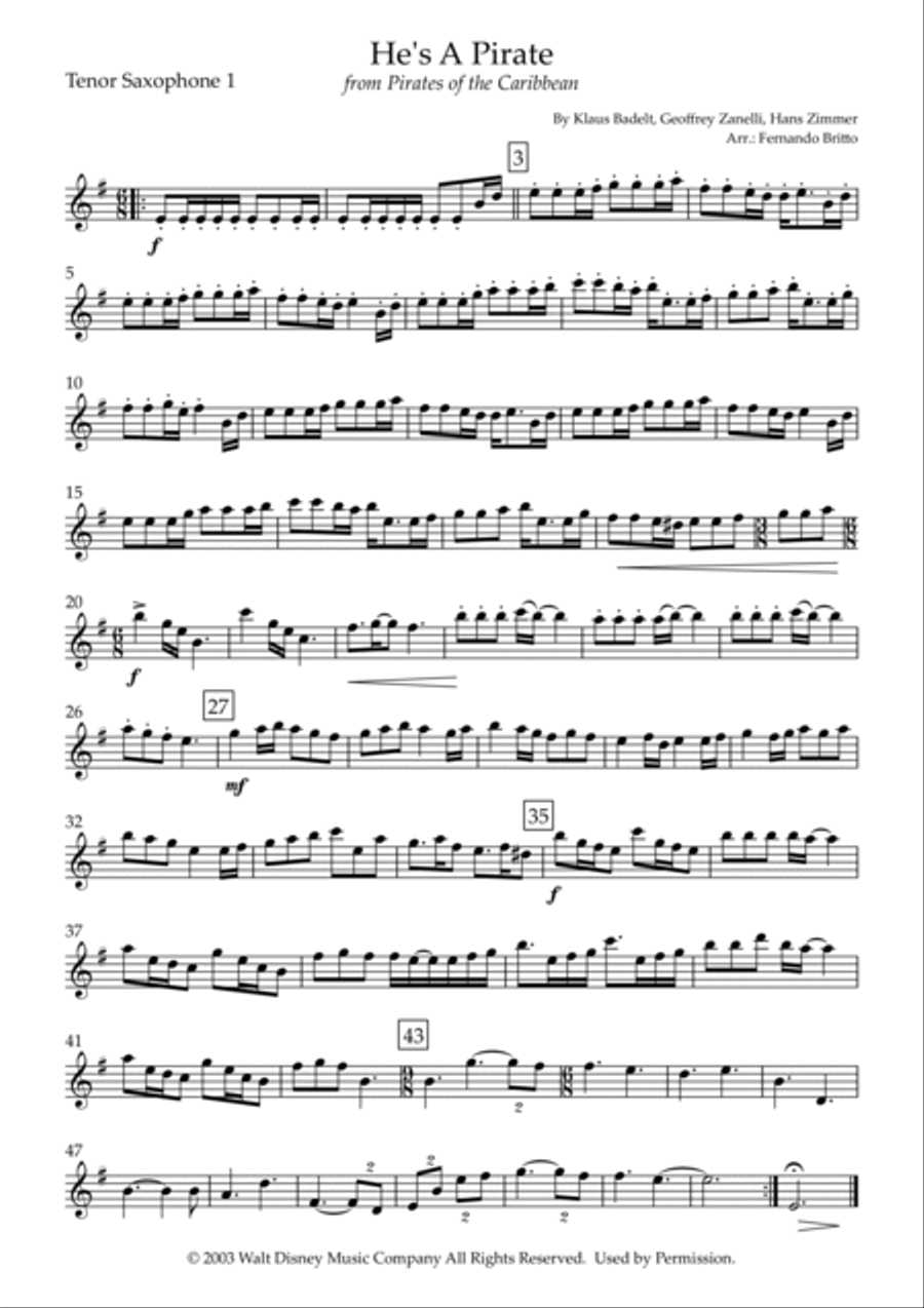 He's A Pirate Woodwind Trio scores gallery preview page 3