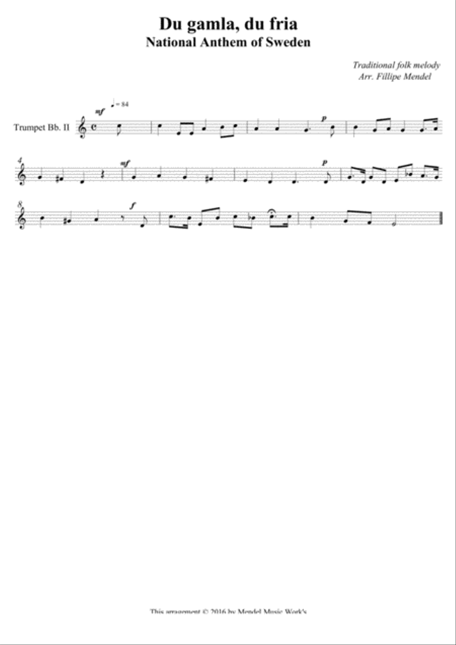 National Anthem of Sweden Brass Ensemble scores gallery preview page 3