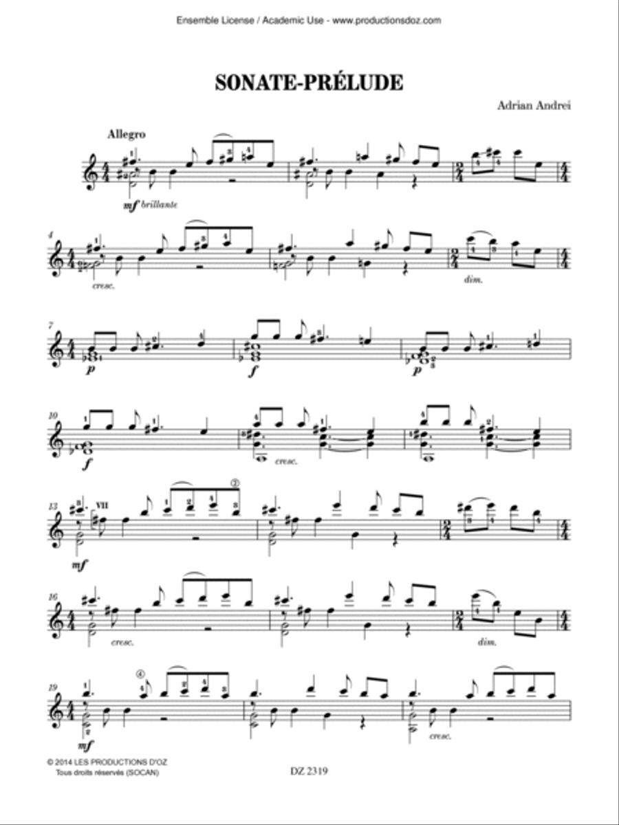 Sonate-Prélude Sonate-Prélude Classical Guitar scores gallery preview page 2