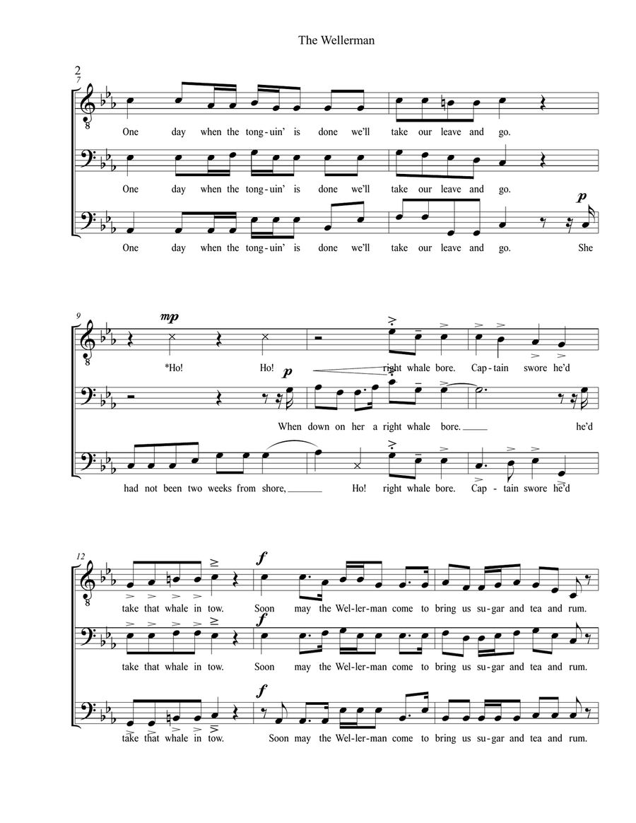 The Wellerman (Sea Shanty) TBB a cappella TB scores gallery preview page 2