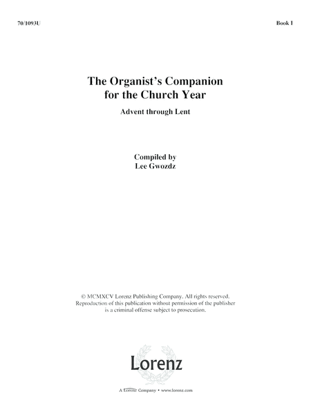 The Organist's Companion for the Church Year, Book I