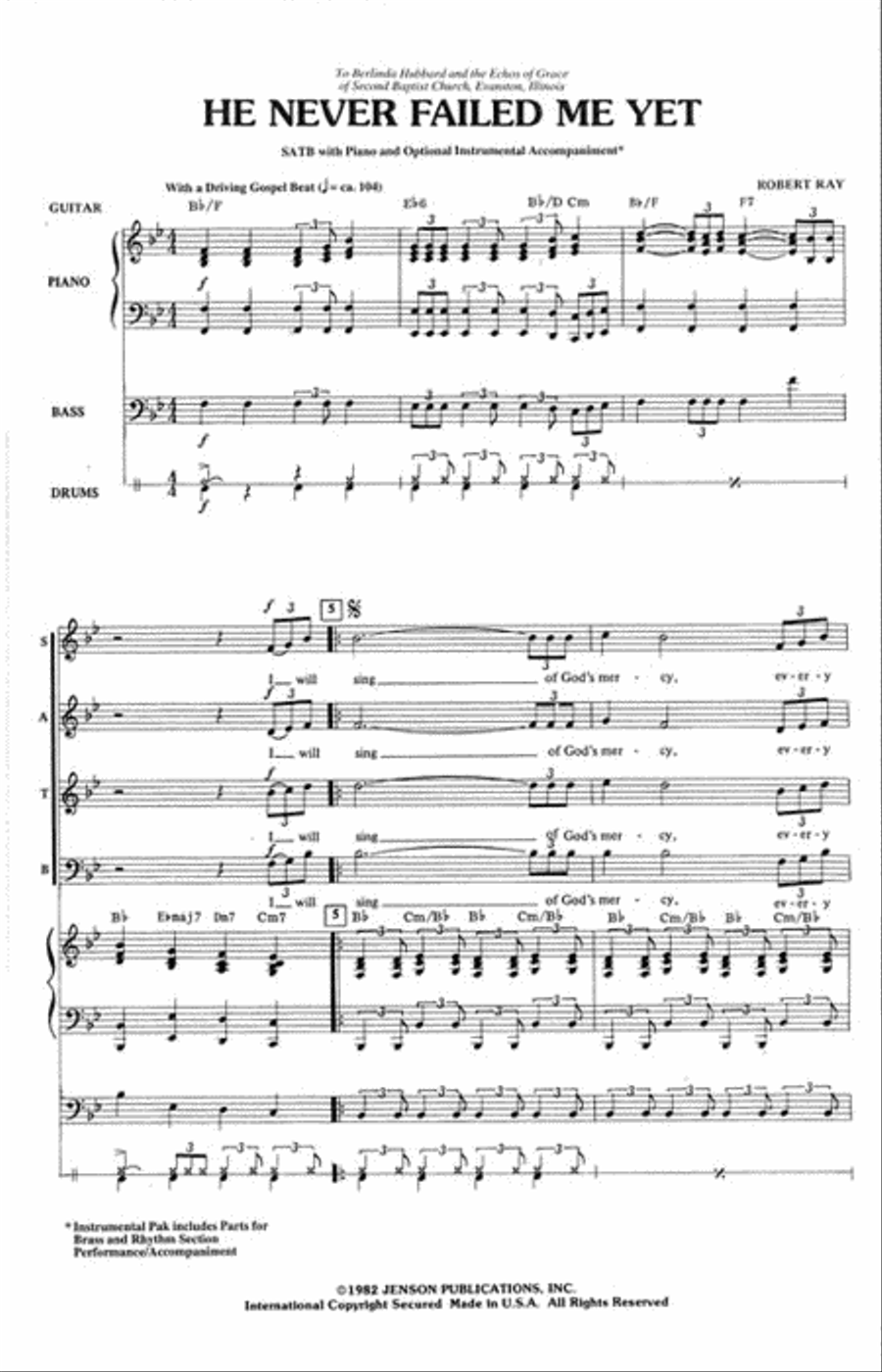 He Never Failed Me Yet 4-Part scores gallery preview page 2
