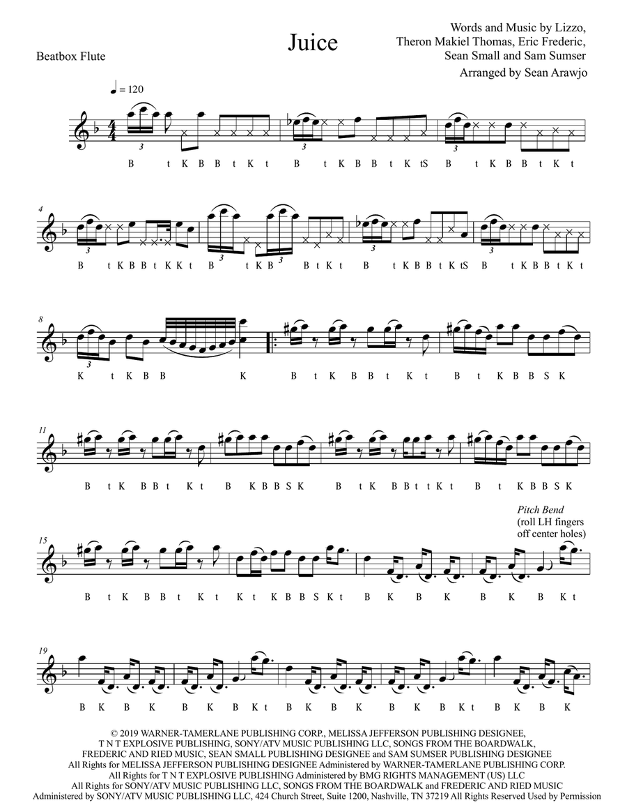 Juice Flute Solo scores gallery preview page 1