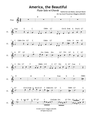 America, the Beautiful (Flute Solo & Chords)