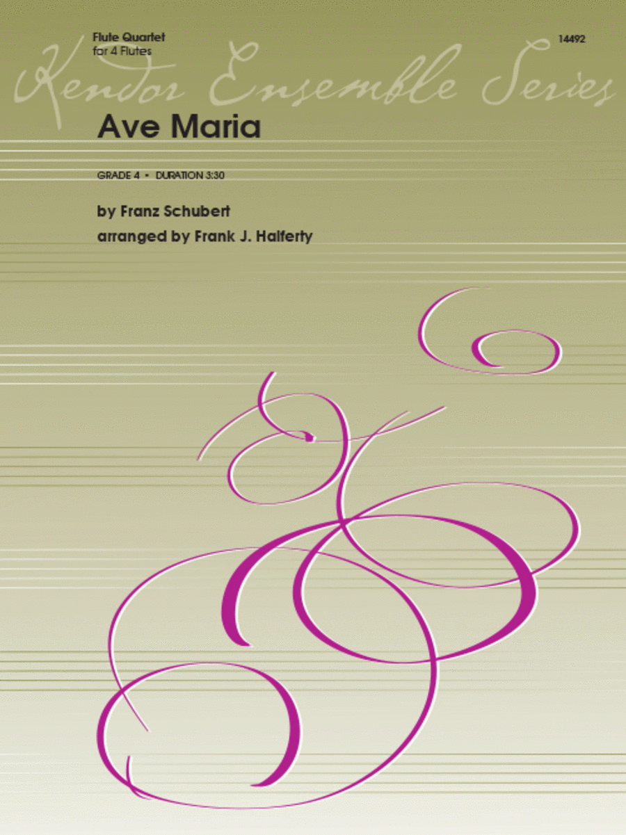 Ave Maria by Franz Schubert Flute Quartet - Sheet Music