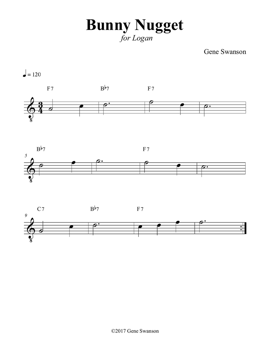 Bunny Nugget - Play Along! Piano scores gallery preview page 1