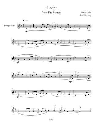 Jupiter (from The Planets) for Trumpet Solo