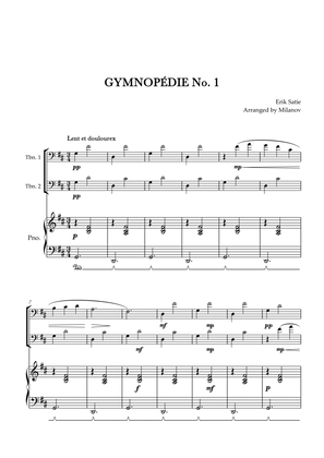 Book cover for Gymnopédie no 1 | Trombone Duet | Original Key| Piano accompaniment |Easy intermediate