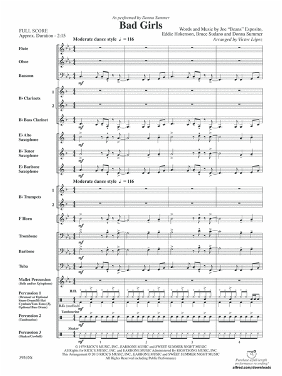 Bad Girls: Score Concert Band scores gallery preview page 3