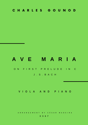 Ave Maria by Bach/Gounod - Viola and Piano (Full Score and Parts)